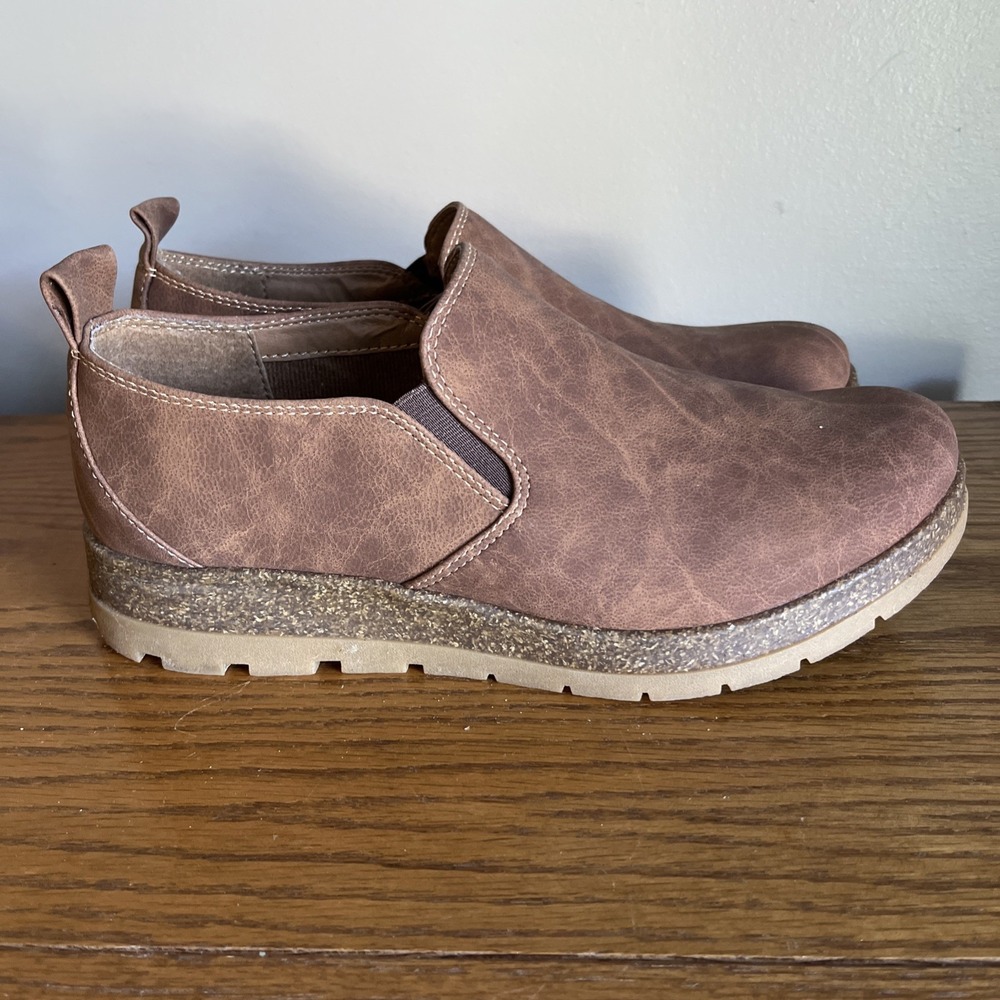Vintage 7 Eight Shoes Brown Slip-on Loafers Lilly Luggage Cork Foot Bed Women 9 - Picture 5 of 11